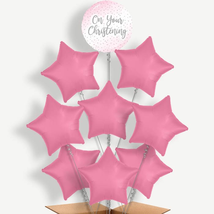 On Your Christenings Pink Confetti Helium Balloon Bundle | Party Save Smile