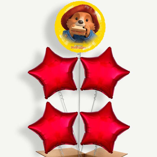 Paddington Bear Balloon Cluster Inflated with Helium | Party Save Smile