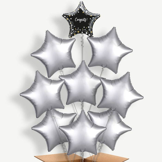 Black Star Dots Congratulations Helium Balloon Bundle | Party Save Smile
