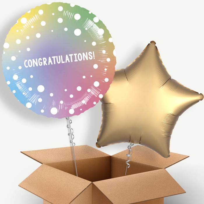 Ombre Dots Congratulations Helium Balloon Pair | Party Save Smile