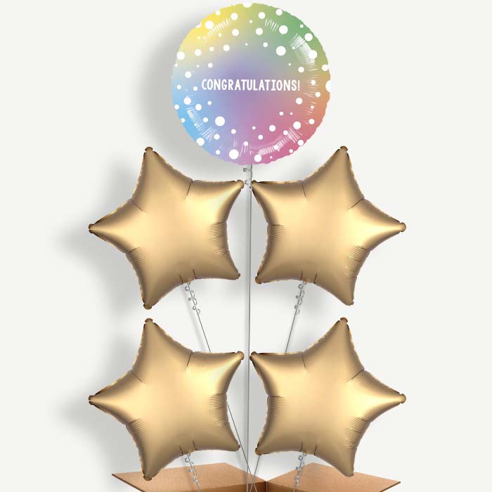 Ombre Dots Congratulations Helium Cluster Balloons | Party Save Smile