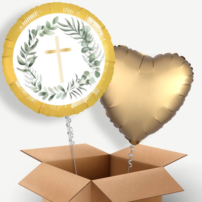 Floral Holy Communion Helium Balloon Duo | Party Save Smile