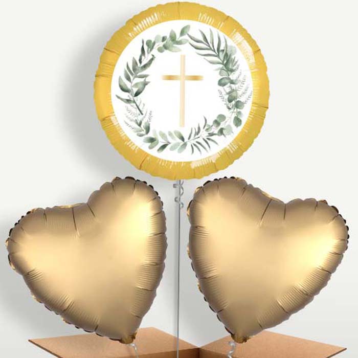 Floral Holy Communion Trio Balloon Bunch | Party Save Smile