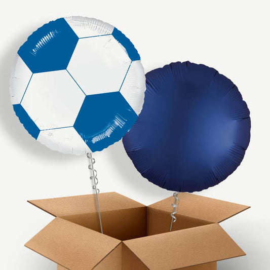 Blue Football Helium Balloon Duo | Party Save Smile