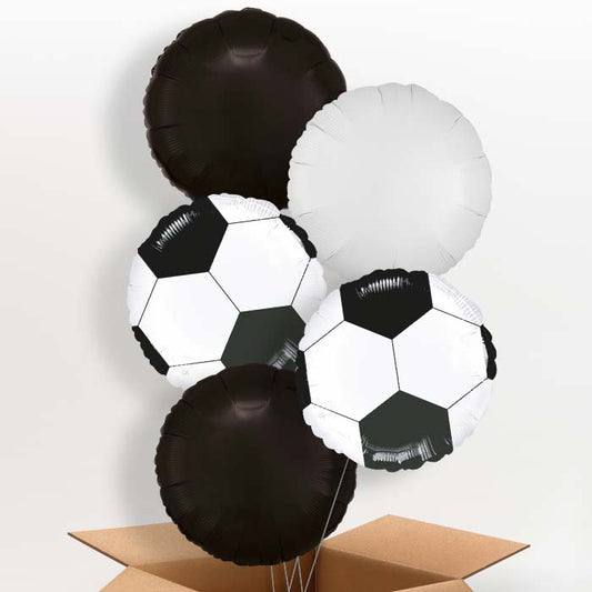 Black Football Helium Balloon in a Box - 5 Balloon | Party Save Smile