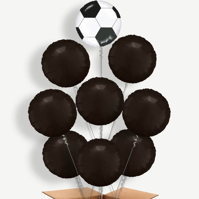 Black Football Balloon Bundle Inflated with Helium | Party Save Smile