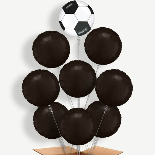 Black Football Balloon Bundle Inflated with Helium | Party Save Smile