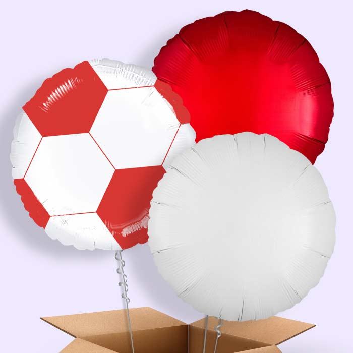 Red Football Helium Balloon in a Box - 3 Balloon | Party Save Smile