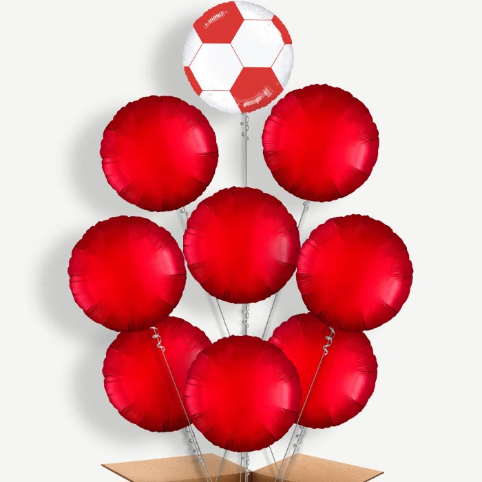 Red Football Balloon Bundle Inflated with Helium | Party Save Smile