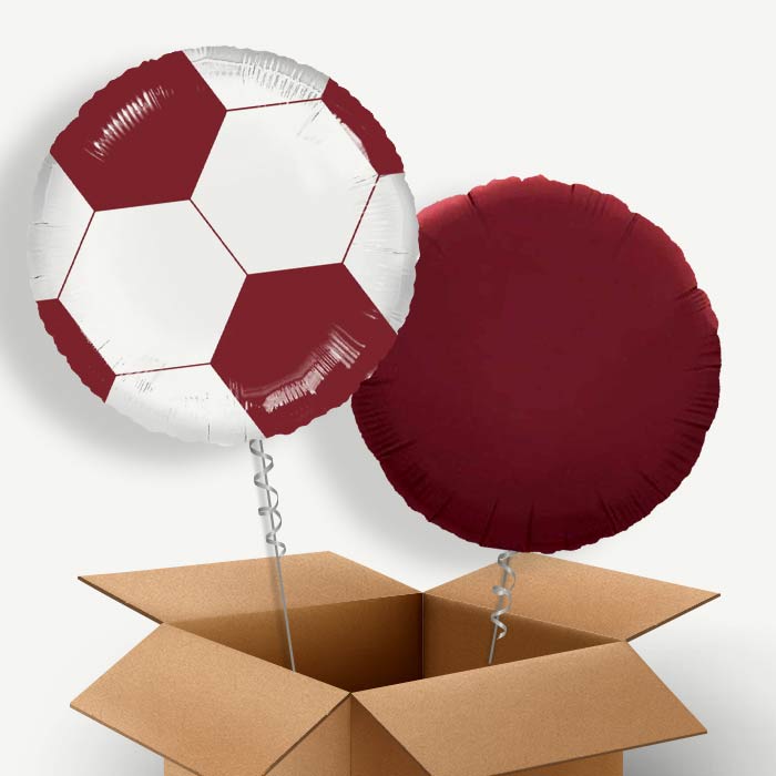Maroon Football Helium Balloon Pair | Party Save Smile