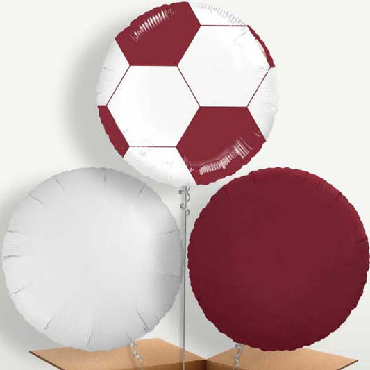 Maroon Football Balloon Bunches inflated with Helium | Party Save Smile