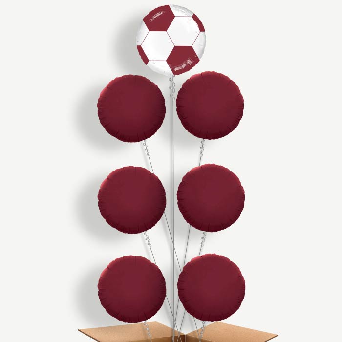 Maroon Football Balloon Arrangement Inflated with Helium | Party Save Smile