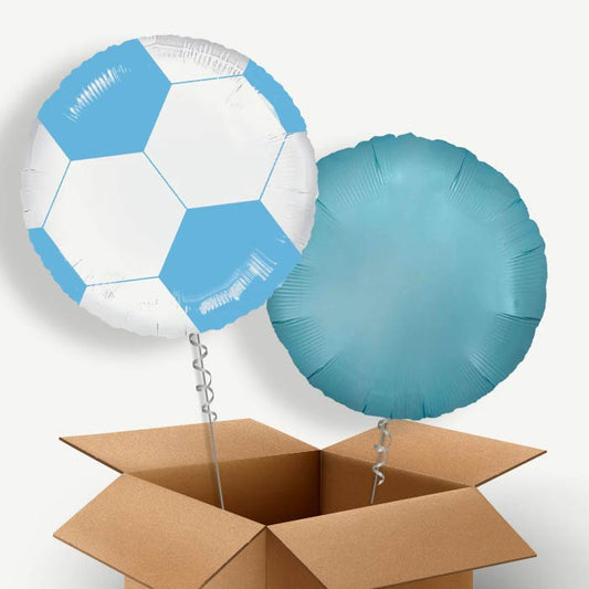 Light Blue Football Helium Balloon Pair | Party Save Smile