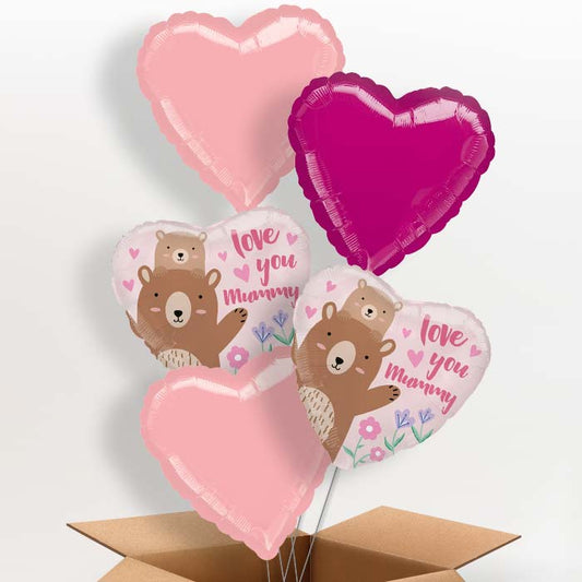 Love you Mummy Bear Helium Balloon in a Box - 5 Balloon | Party Save Smile