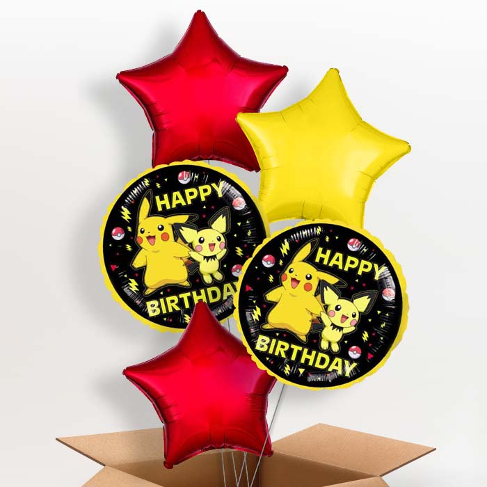 Pokemon Happy Birthday Helium Balloon in a Box - 5 Balloon | Party Save Smile