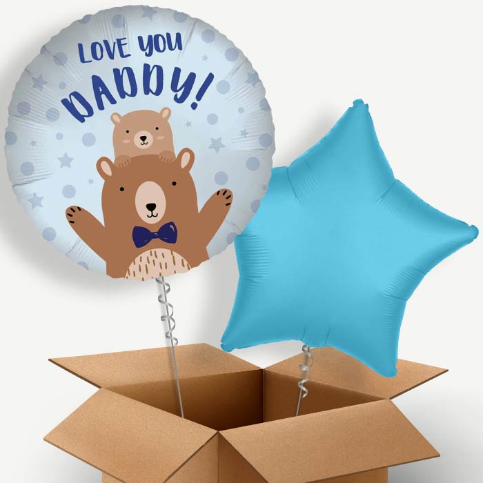 Love you Daddy Bear Helium Balloon Pair | Party Save Smile