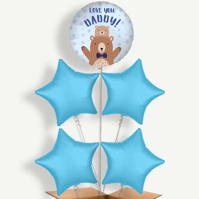 Love you Daddy Bear Balloon Clusters Inflated with Helium | Party Save Smile