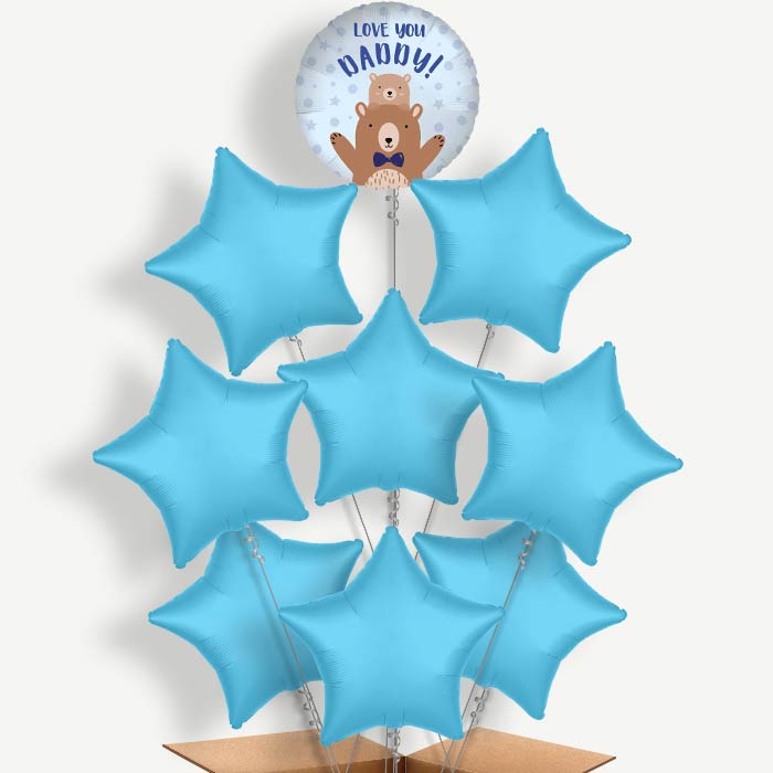 Love you Daddy Bear Balloon Bundle Inflated with Helium | Party Save Smile