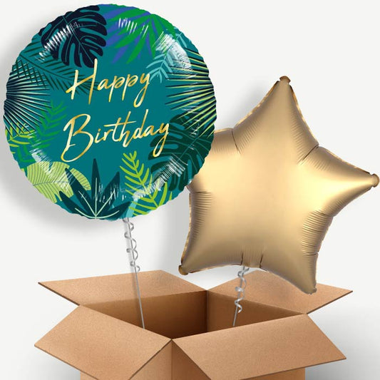 Tropical Leaf Birthday Helium Balloon Two | Party Save Smile