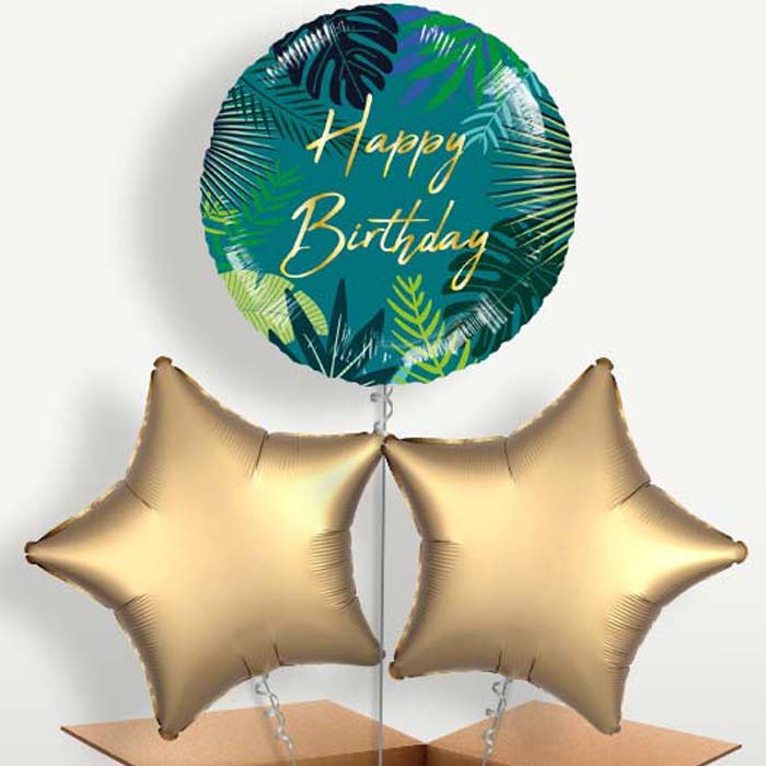 Tropical Leaf Birthday Helium Bunch of Balloons | Party Save Smile