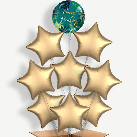 Tropical Leaf Birthday Helium Balloon Bundle | Party Save Smile