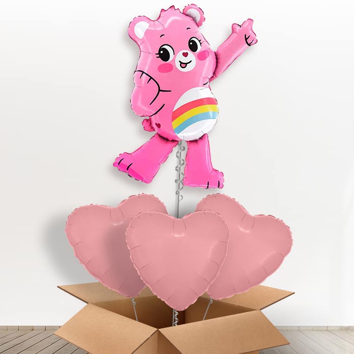 Cheer Bear Care Bear Giant Helium Balloon in a Box | Giant Balloon + 3 Plain Balloons | Party Save Smile