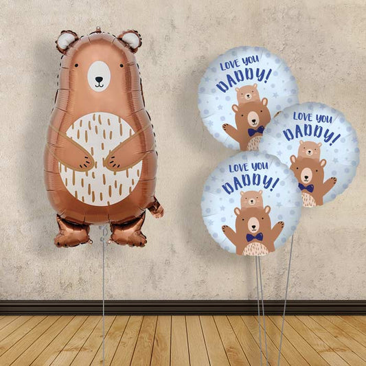 Daddy Bear Balloon Bouquet Delivery - Themed Bouquet | Party Save Smile
