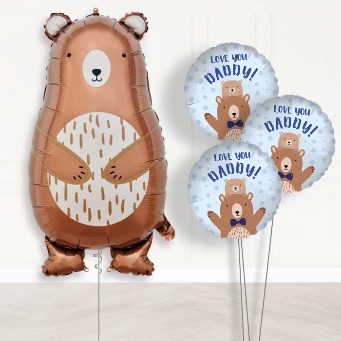 Daddy Bear Balloon Bouquet Delivery - Themed Bouquet | Party Save Smile