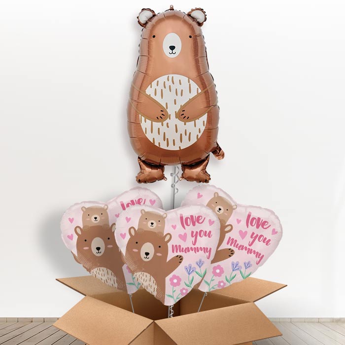 Mummy Bear Helium Balloon in a Box - With 3 Themed Balloons | Party Save Smile