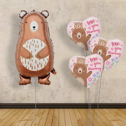 Mummy Bear Balloon Bouquet Delivery - Themed Bouquet | Party Save Smile