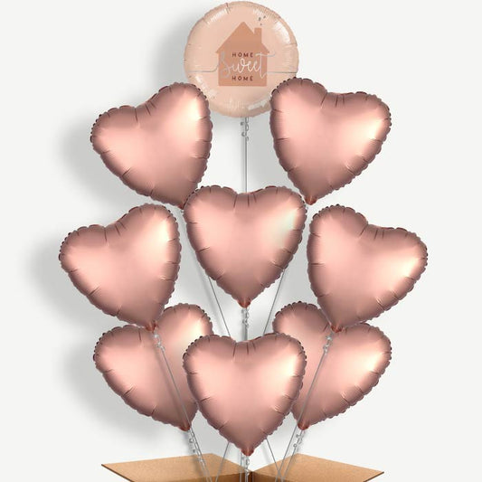 Rose Gold Home Sweet Home Helium Balloon Bundle | Party Save Smile
