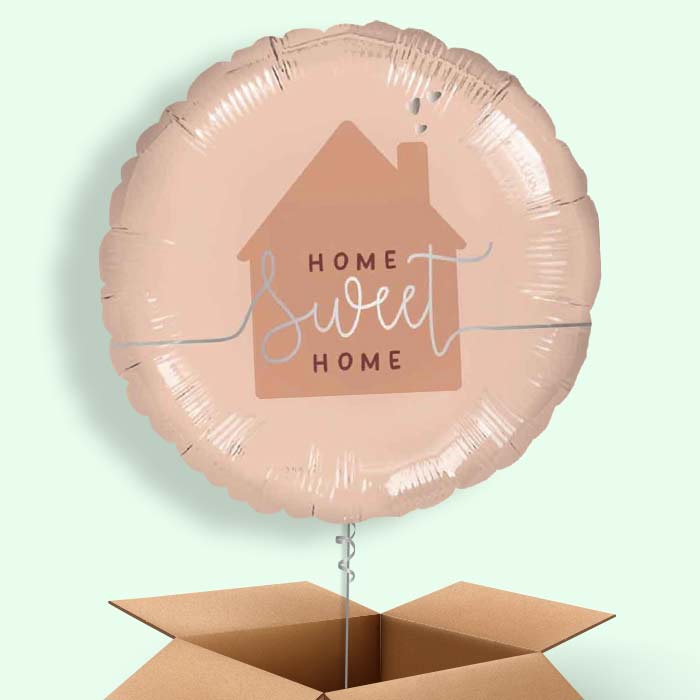 Rose Gold Home Sweet Home Helium Balloon in a Box - 1 Balloon | Party Save Smile