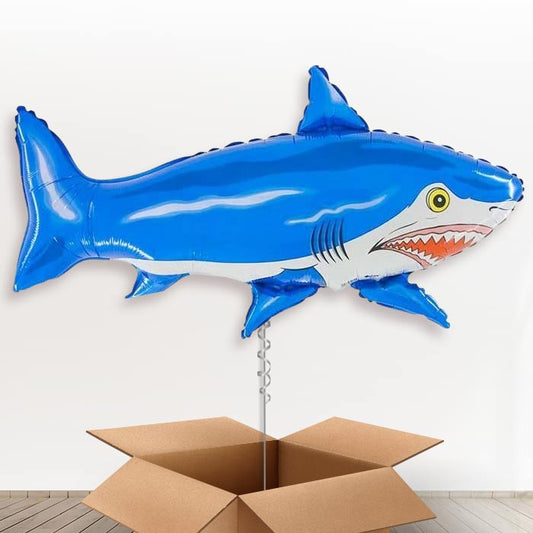 Giant Smiling Shark Helium Balloon in a Box - Giant Balloon | Party Save Smile