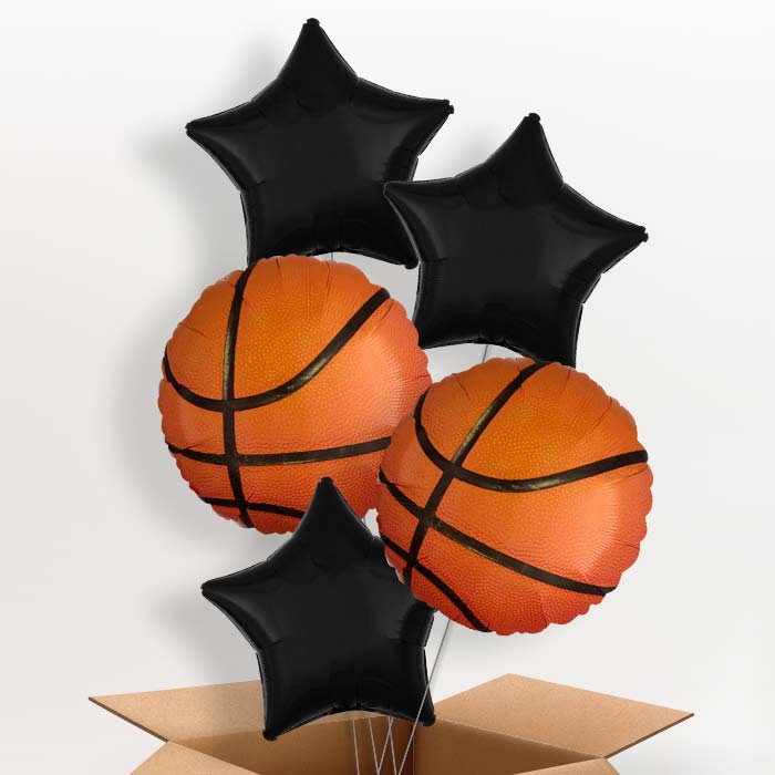 Championship Basketball Helium Balloon in a Box - 5 Balloons | Party Save Smile