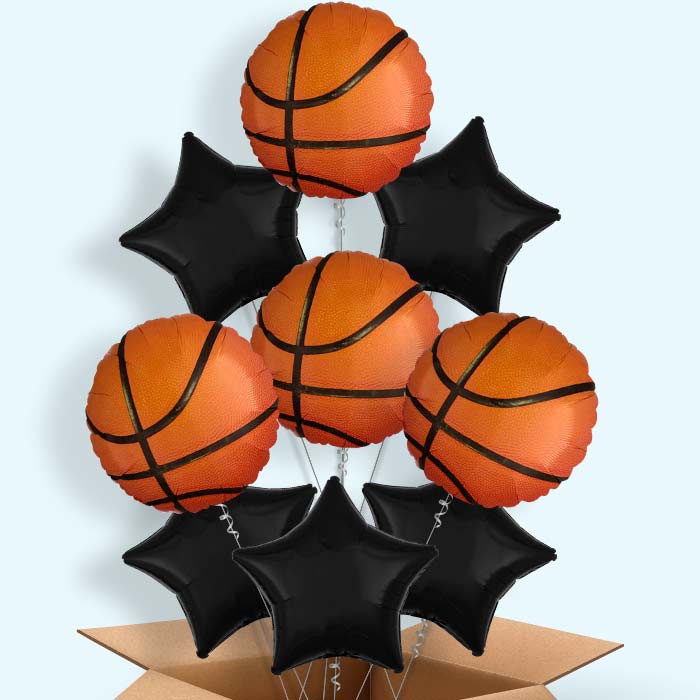 Championship Basketball Helium Balloon in a Box - 9 Balloons | Party Save Smile