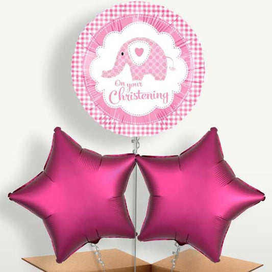 Christening Pink Elephant Bunch of Balloons | Party Save Smile