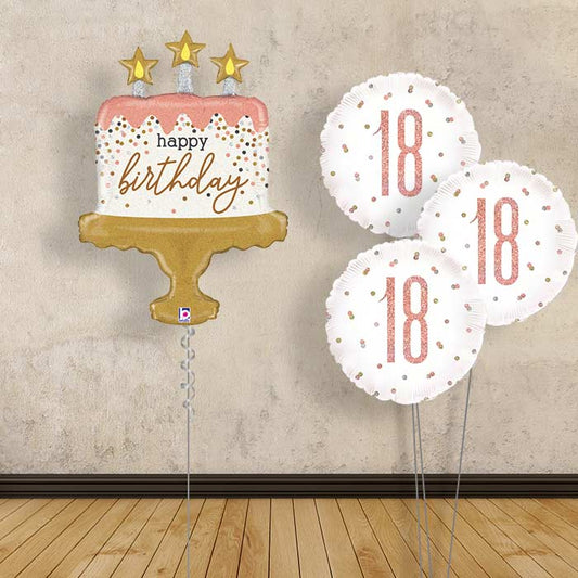 Rose Gold 18th Birthday Balloon Bouquet - Themed Bouquet | Party Save Smile
