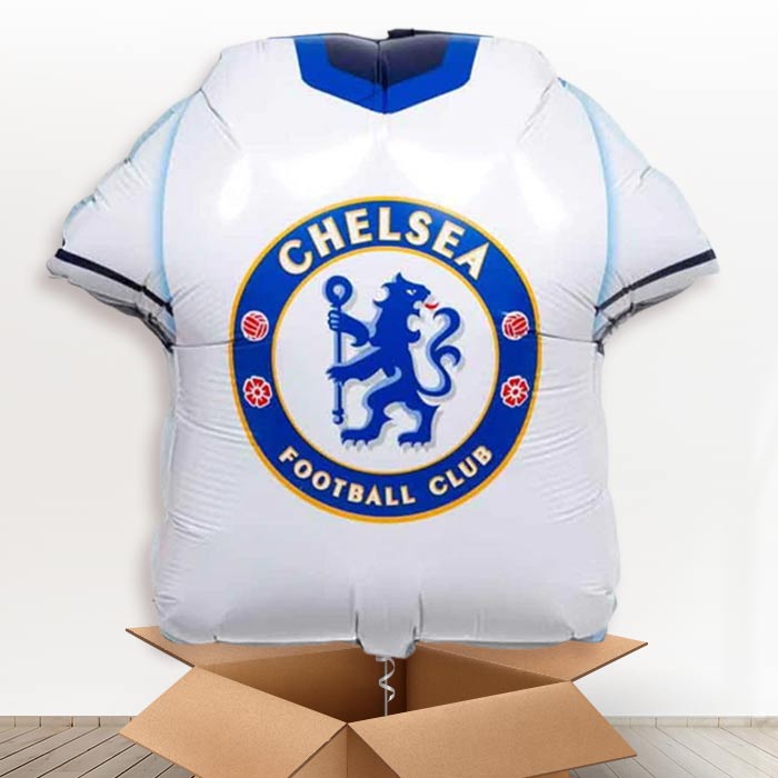 Chelsea Football Shirt Helium Balloon in a Box - 1 x Giant Balloon | Party Save Smile