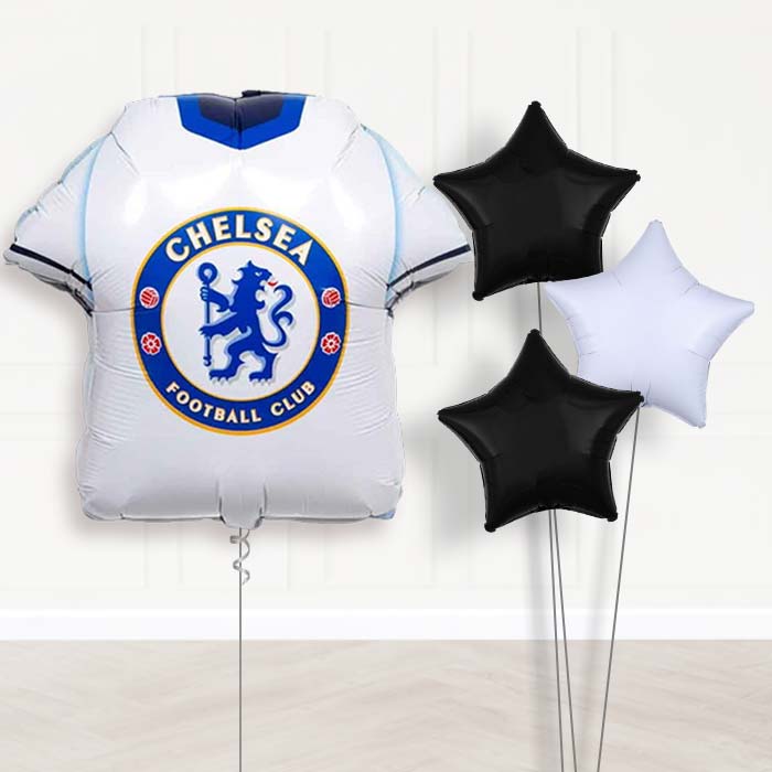 Chelsea Football Shirt Balloon Bouquet Delivery - 1 x Giant Balloon with Plain Bouquet | Party Save Smile