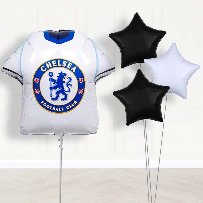 Chelsea Football Shirt Balloon Bouquet Delivery - 1 x Giant Balloon with Plain Bouquet | Party Save Smile