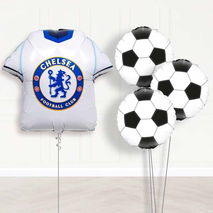 Chelsea Football Shirt Balloon Bouquet Delivery - 1 x Giant Balloon with Themed Bouquet | Party Save Smile