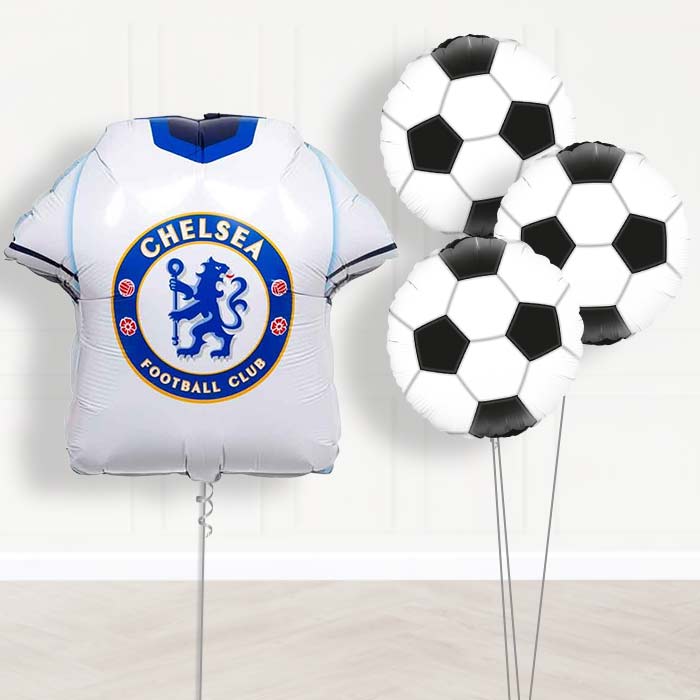 Chelsea Football Shirt Balloon Bouquet Delivery - 1 x Giant Balloon with Themed Bouquet | Party Save Smile