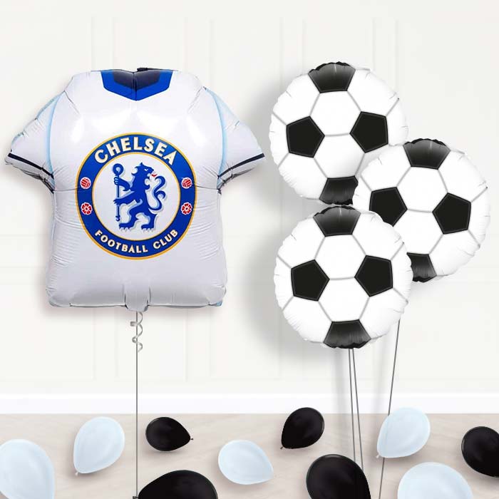 Chelsea Football Shirt Balloon Bouquet Delivery - 1 x Giant Balloon with Themed Bouquet and Latex | Party Save Smile