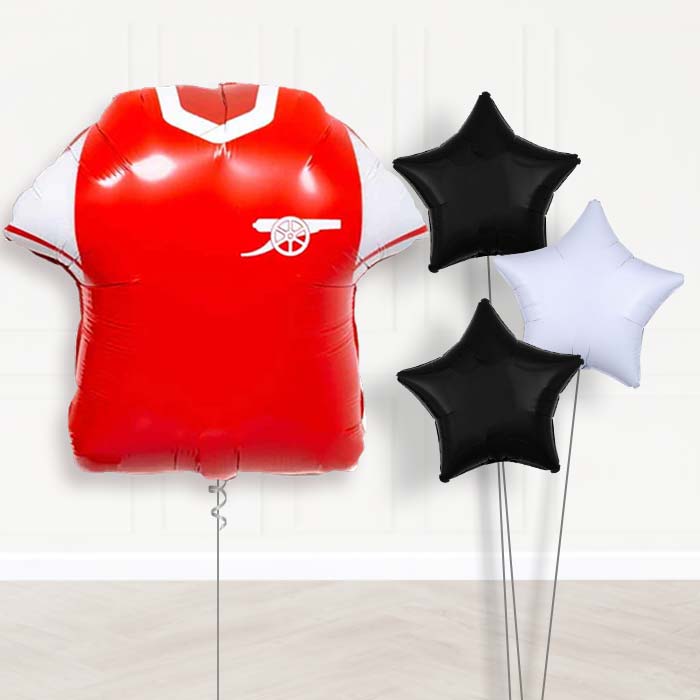 Arsenal Football Shirt Balloon Bouquet Delivery - 1 x Giant Balloon with Plain Bouquet | Party Save Smile