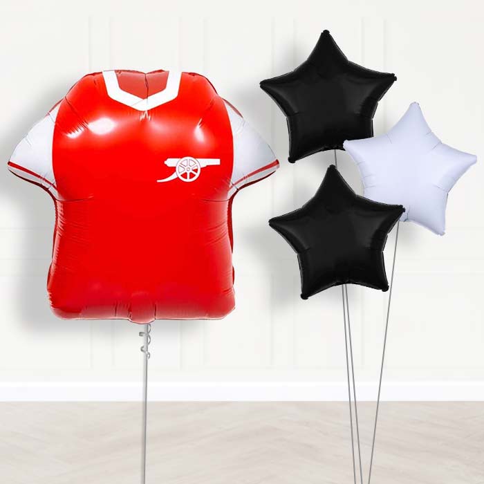 Arsenal Football Shirt Balloon Bouquet Delivery - 1 x Giant Balloon with Plain Bouquet | Party Save Smile
