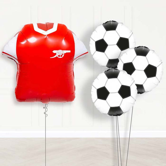 Arsenal Football Shirt Balloon Bouquet Delivery - 1 x Giant Balloon with Themed Bouquet | Party Save Smile