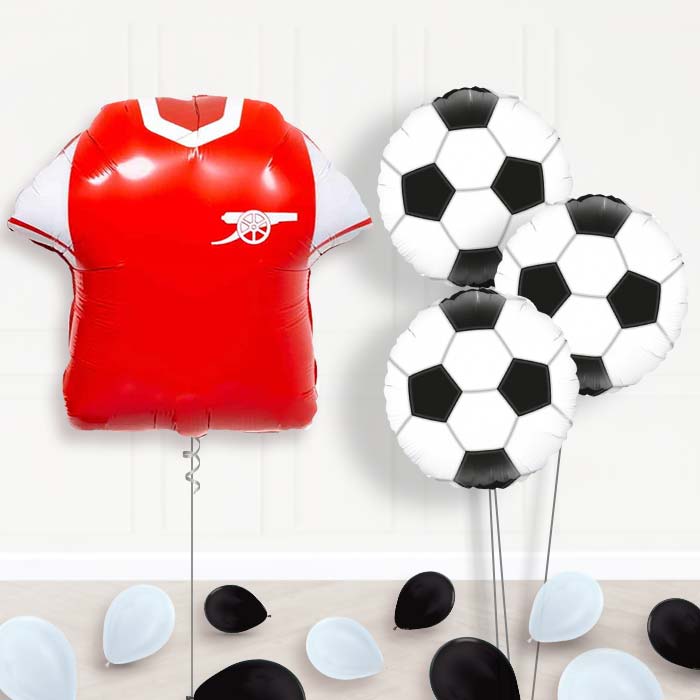 Arsenal Football Shirt Balloon Bouquet Delivery - 1 x Giant Balloon with Themed Bouquet and Latex | Party Save Smile