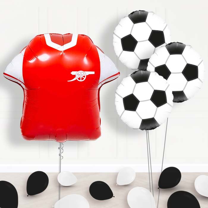 Arsenal Football Shirt Balloon Bouquet Delivery - 1 x Giant Balloon with Themed Bouquet and Latex | Party Save Smile