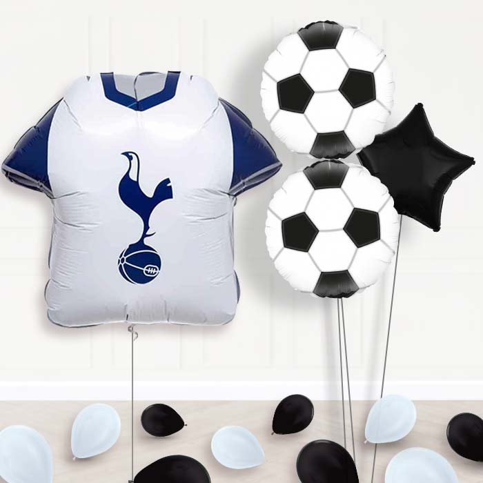 Tottenham Hotspur Football Balloon Bouquet Delivery-Giant Balloon + 2 Themed Balloons + 1 Plain Balloon + Mini Balloons 