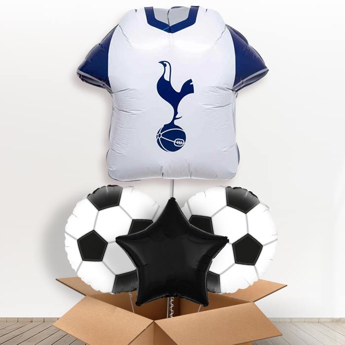 Tottenham Hotspur Football Helium Balloon in a Box-1 x Giant Balloon and 2 Themed Balloons and 1 Plain Balloon 